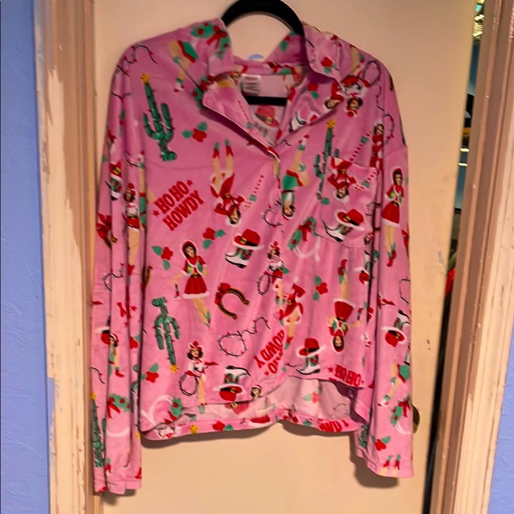 Pj’s Pink Western Themed Shirt